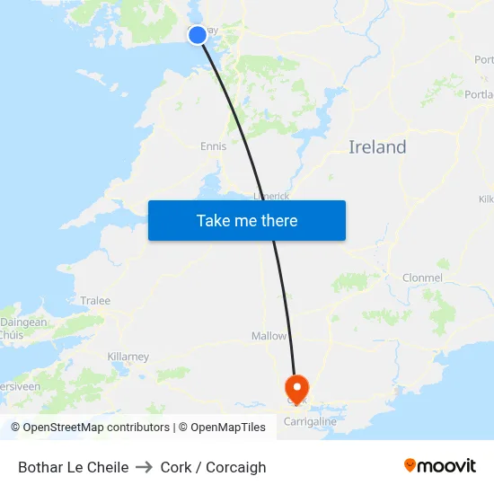 Bothar Le Cheile to Cork / Corcaigh map