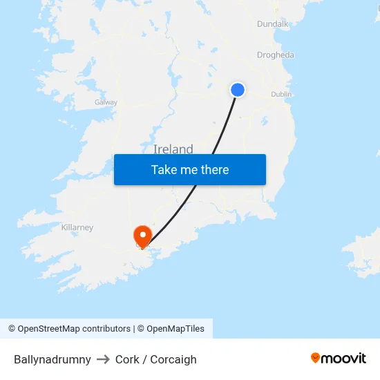 Ballynadrumny to Cork / Corcaigh map