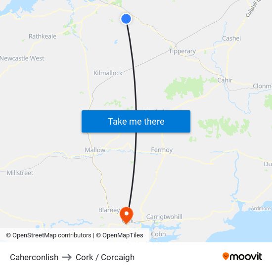 Caherconlish to Cork / Corcaigh map