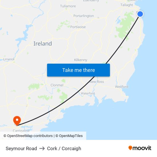 Seymour Road to Cork / Corcaigh map