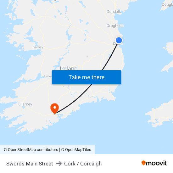 Swords Main Street to Cork / Corcaigh map