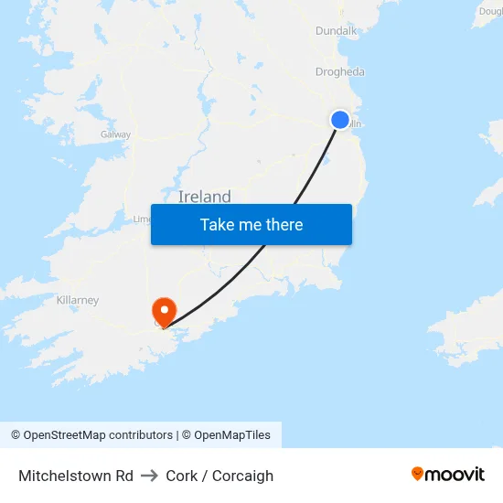 Mitchelstown Rd to Cork / Corcaigh map