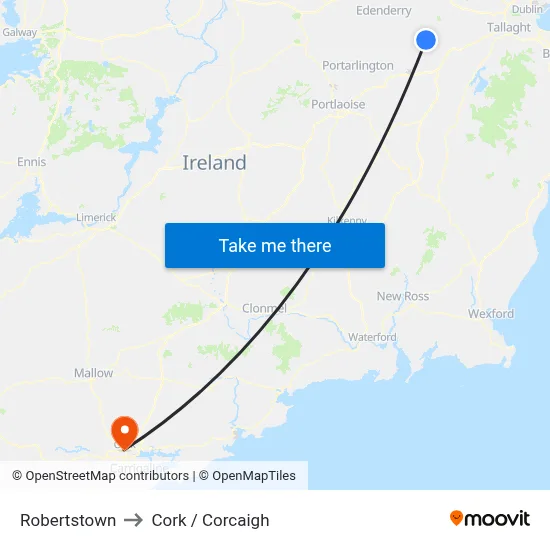 Robertstown to Cork / Corcaigh map