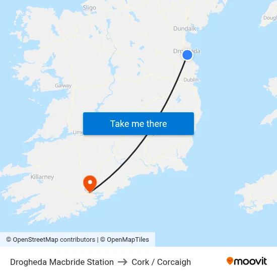 Drogheda Stn to Cork / Corcaigh map