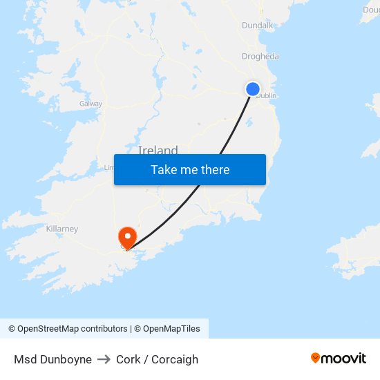 Msd Dunboyne to Cork / Corcaigh map