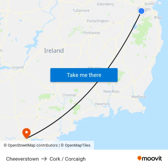 Cheeverstown to Cork / Corcaigh map