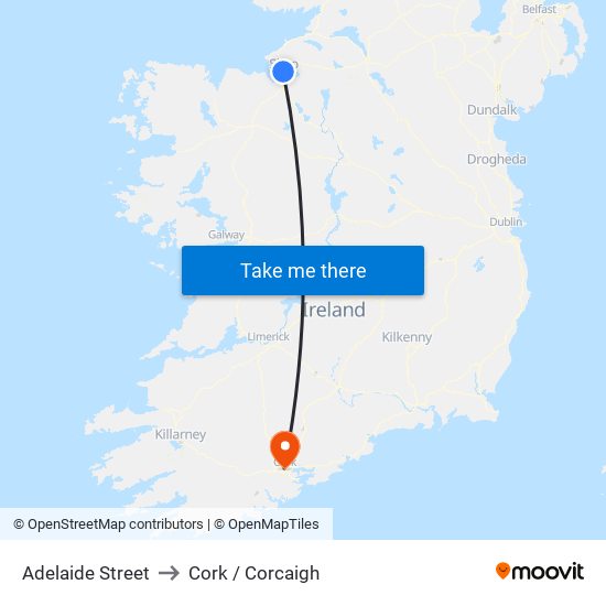 Adelaide Street to Cork / Corcaigh map