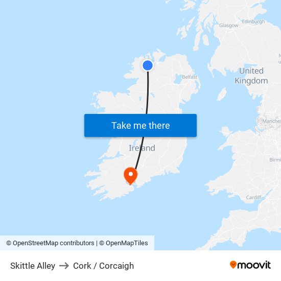 Skittle Alley to Cork / Corcaigh map