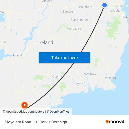 Moyglare Road to Cork / Corcaigh map