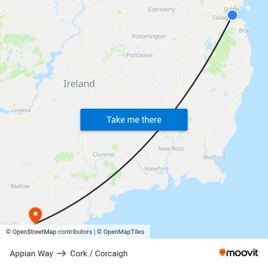 Appian Way to Cork / Corcaigh map