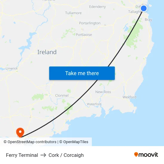 Ferry Terminal to Cork / Corcaigh map
