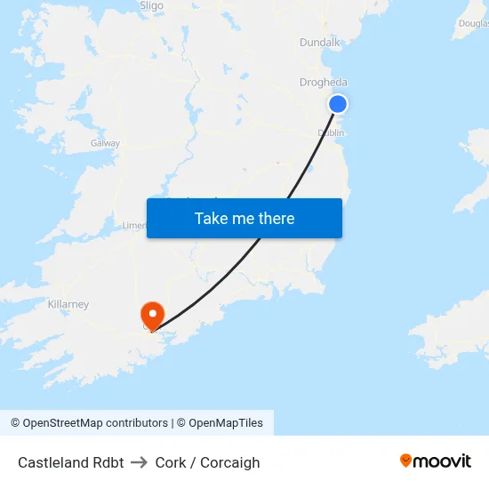 Castleland Rdbt to Cork / Corcaigh map