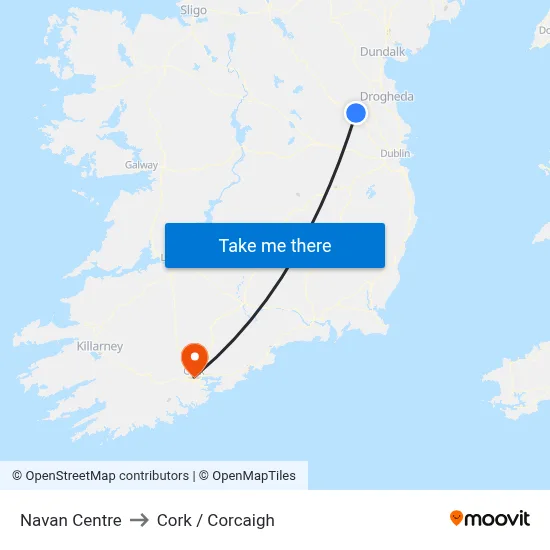 Navan Centre to Cork / Corcaigh map