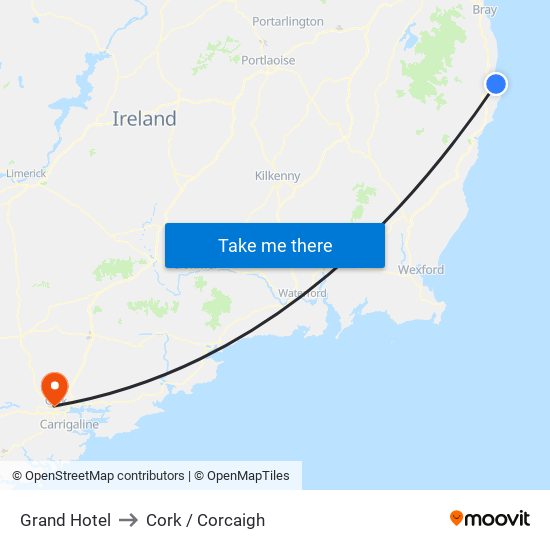 Grand Hotel to Cork / Corcaigh map