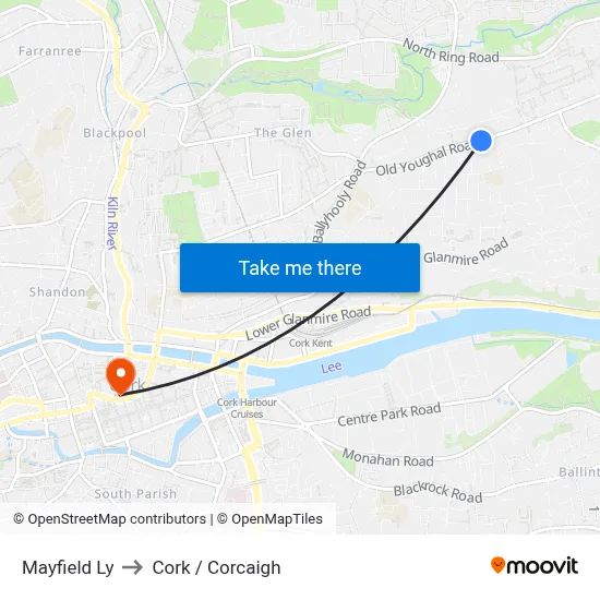 Mayfield Ly to Cork / Corcaigh map