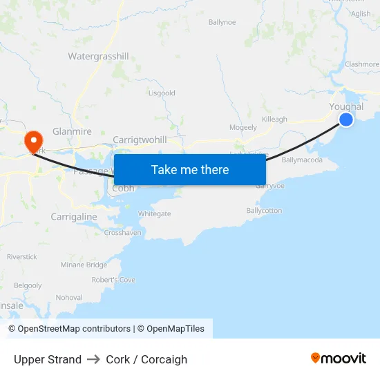 Upper Strand to Cork / Corcaigh map