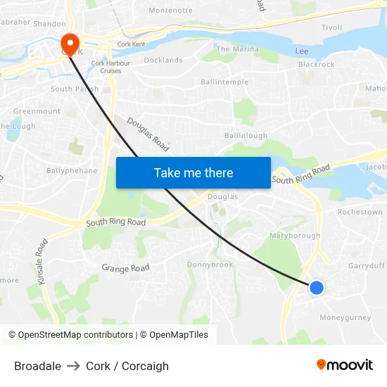 Broadale to Cork / Corcaigh map