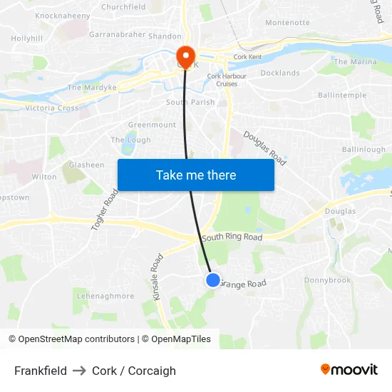 Frankfield to Cork / Corcaigh map