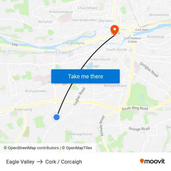 Eagle Valley to Cork / Corcaigh map