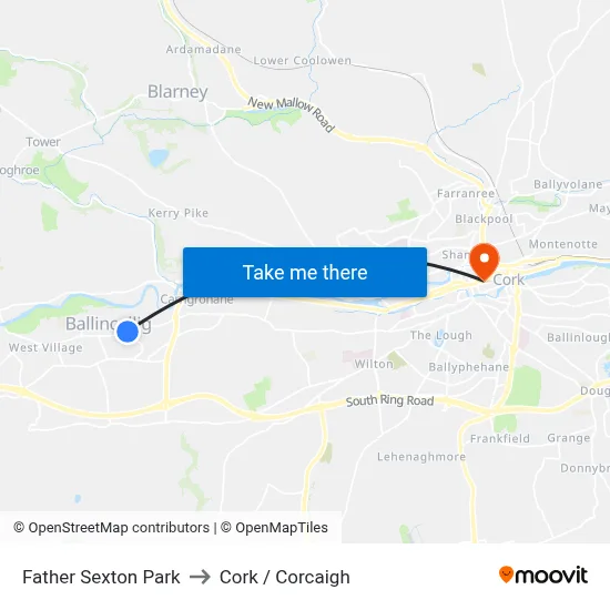 Father Sexton Park to Cork / Corcaigh map