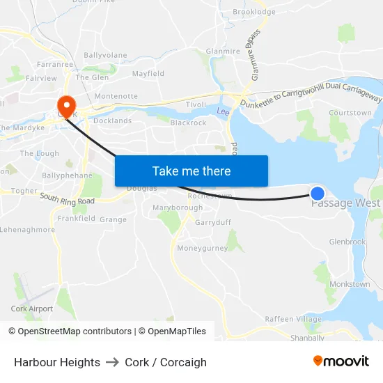 Harbour Heights to Cork / Corcaigh map