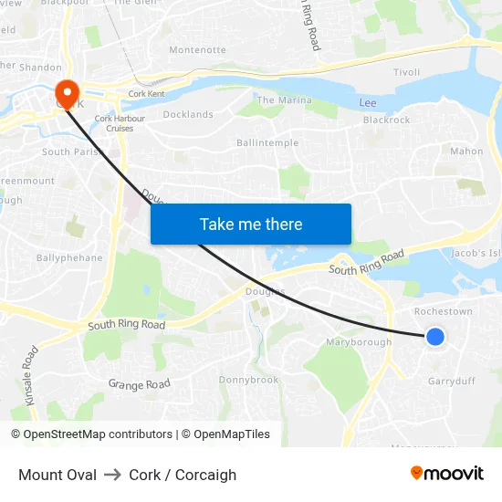 Mount Oval to Cork / Corcaigh map