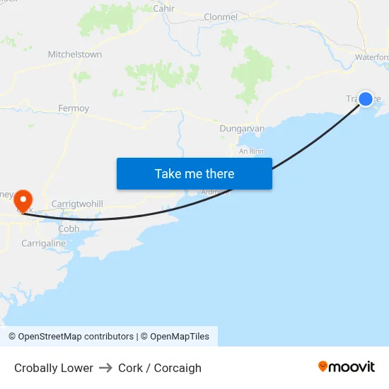 Crobally Lower to Cork / Corcaigh map