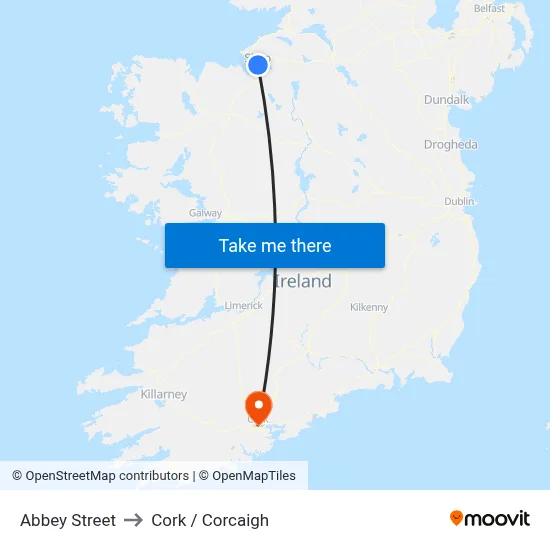 Abbey Street to Cork / Corcaigh map