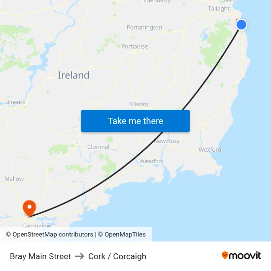 Bray Main Street to Cork / Corcaigh map