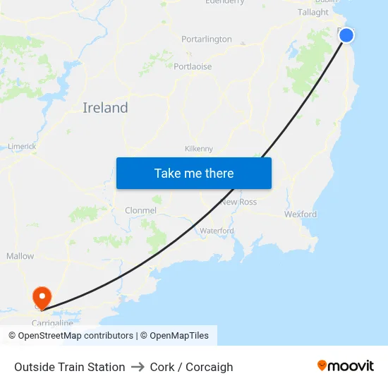 Outside Train Station to Cork / Corcaigh map