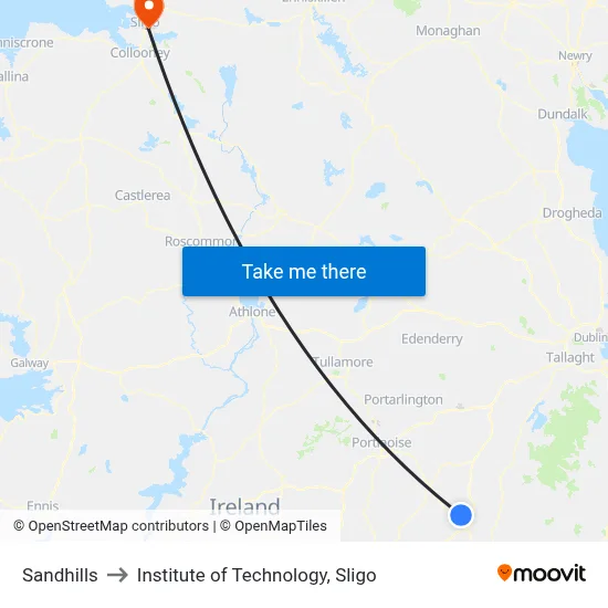 Sandhills to Institute of Technology, Sligo map