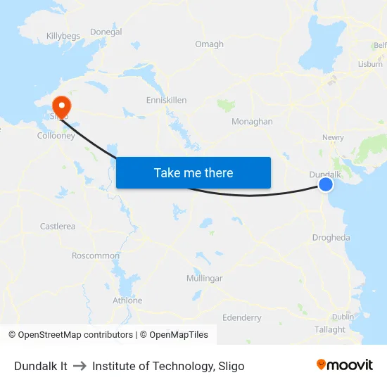 Dundalk It to Institute of Technology, Sligo map