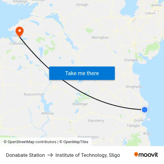 Donabate Station to Institute of Technology, Sligo map