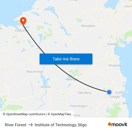 River Forest to Institute of Technology, Sligo map