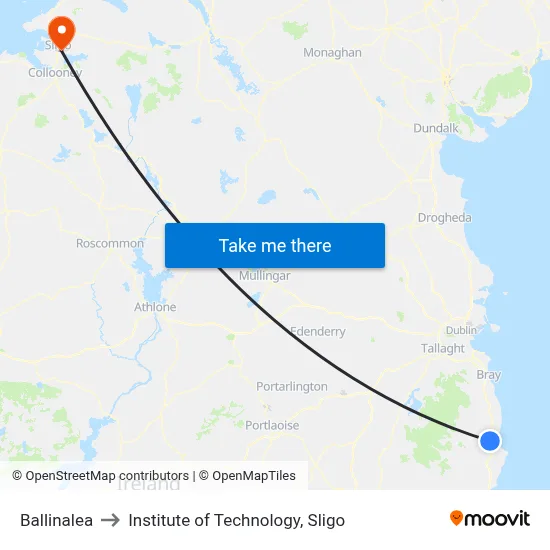 Ballinalea to Institute of Technology, Sligo map