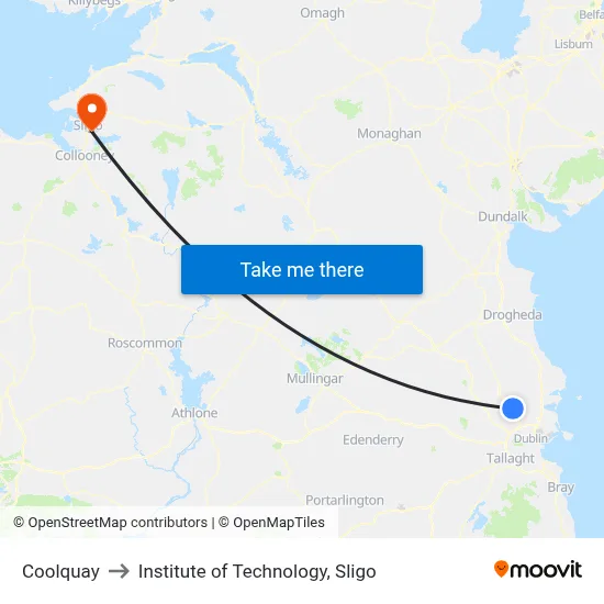 Coolquay to Institute of Technology, Sligo map