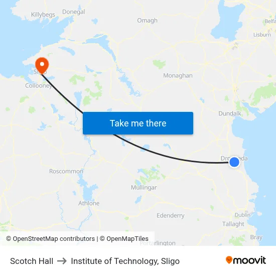Scotch Hall to Institute of Technology, Sligo map
