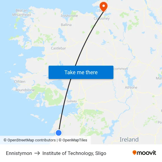 Ennistymon to Institute of Technology, Sligo map