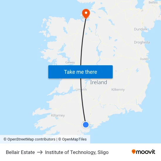 Bellair Estate to Institute of Technology, Sligo map