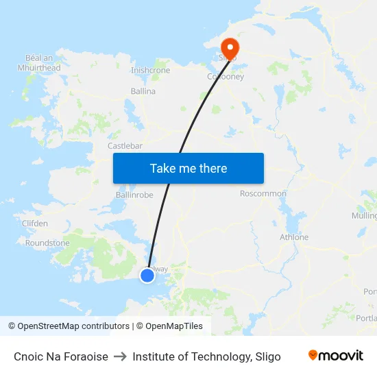 Cnoic Na Foraoise to Institute of Technology, Sligo map