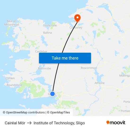 Cairéal Mór to Institute of Technology, Sligo map