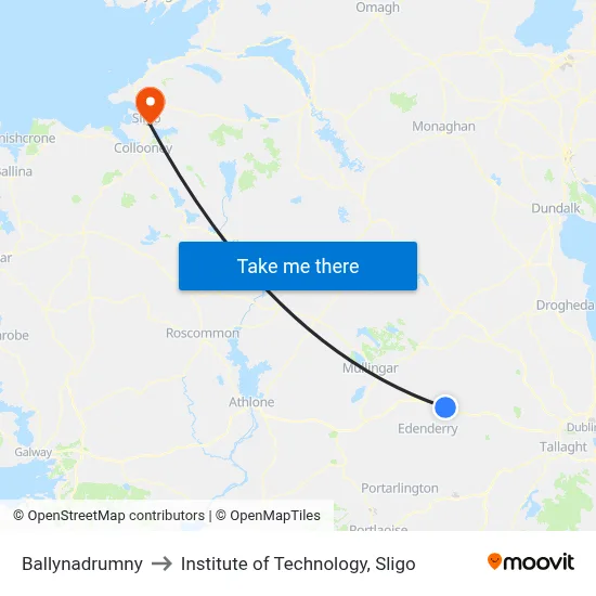 Ballynadrumny to Institute of Technology, Sligo map