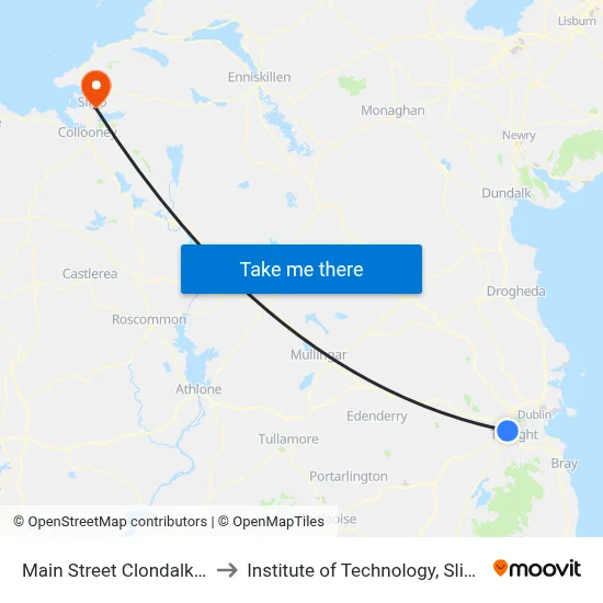 Main Street Clondalkin to Institute of Technology, Sligo map