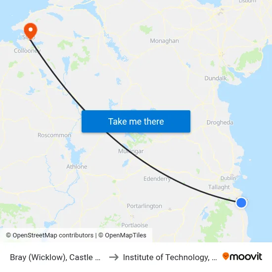 Bray (Wicklow), Castle Street to Institute of Technology, Sligo map