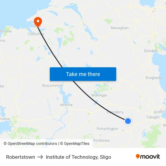 Robertstown to Institute of Technology, Sligo map