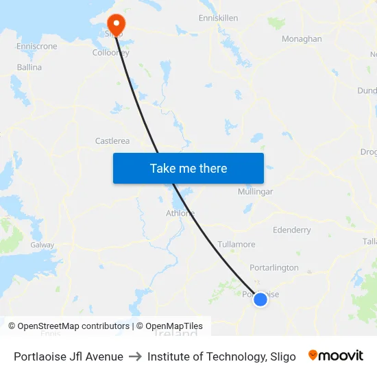 Portlaoise Jfl Avenue to Institute of Technology, Sligo map
