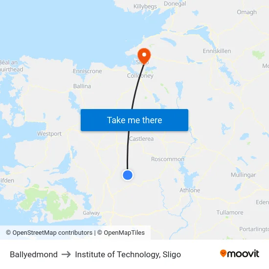 Ballyedmond to Institute of Technology, Sligo map