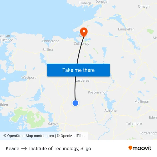 Kead to Institute of Technology, Sligo map