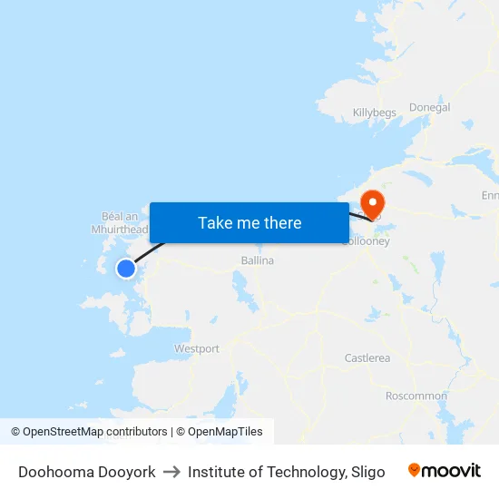 Dumha Dhearc to Institute of Technology, Sligo map