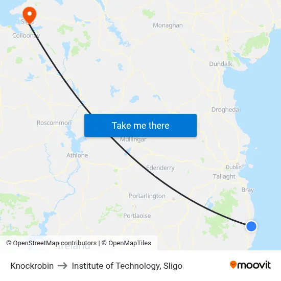 Knockrobin to Institute of Technology, Sligo map
